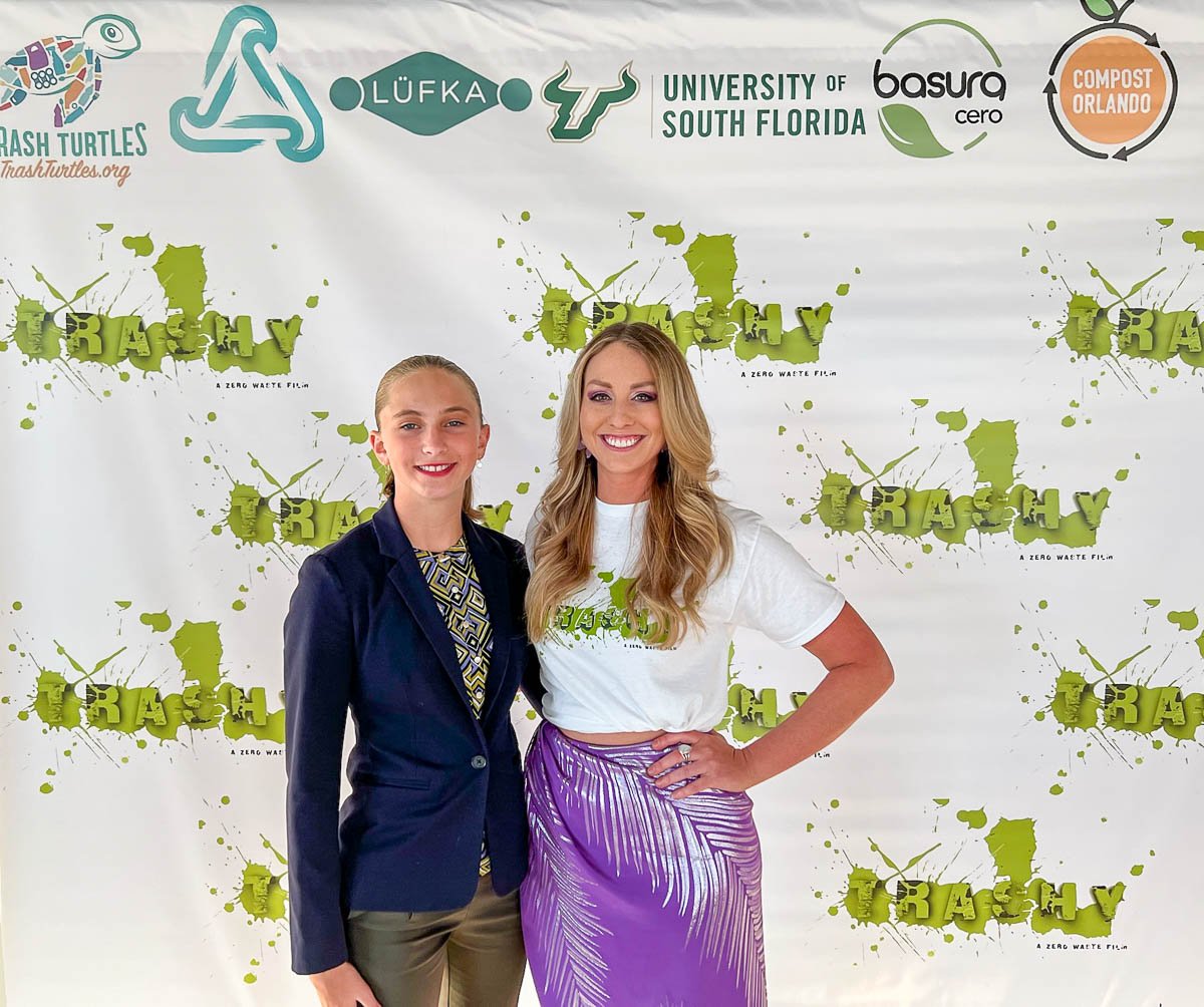 Caymus Maxson, Heather Gustafson - CO poses with Heather Gustafson at the Trashy: a Zero Waste Film  premier on Earth Day in Washington DC.